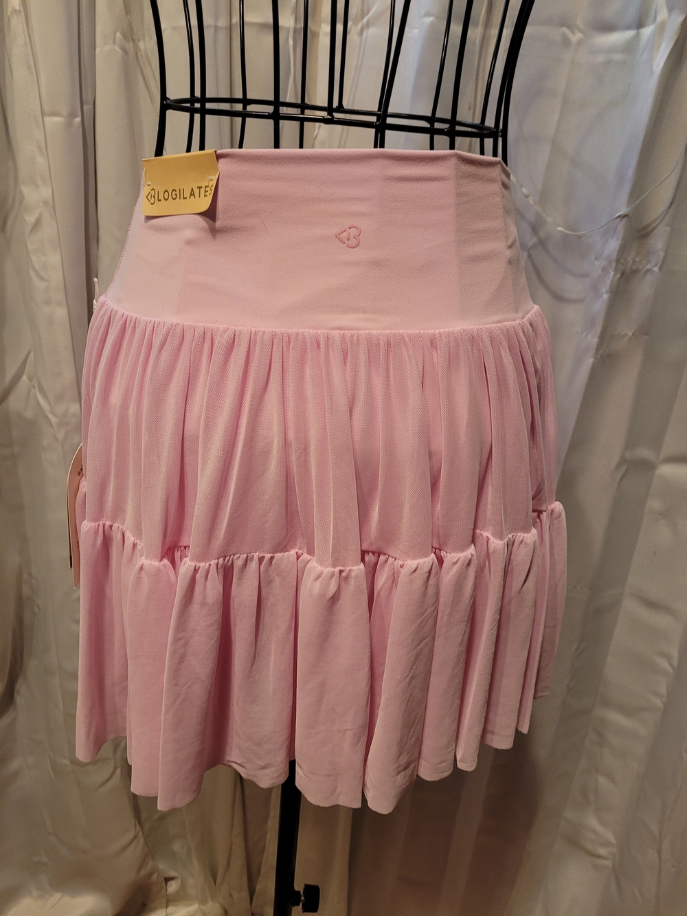 Women’s Pink Tiered Wrap-Style Mini Skirt - Picture 2 of 4